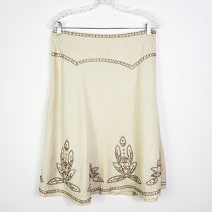 SPIEGEL LINEN/COTTON BEADED SKIRT